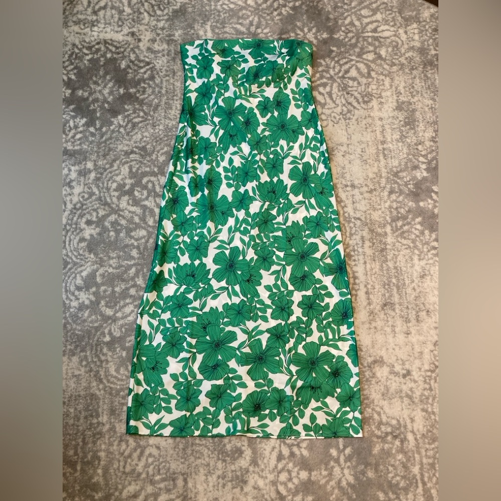 J. Crew Green Floral Dress
